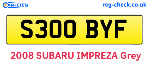 S300BYF are the vehicle registration plates.