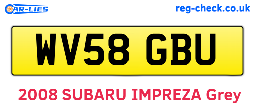 WV58GBU are the vehicle registration plates.