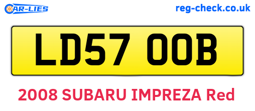 LD57OOB are the vehicle registration plates.