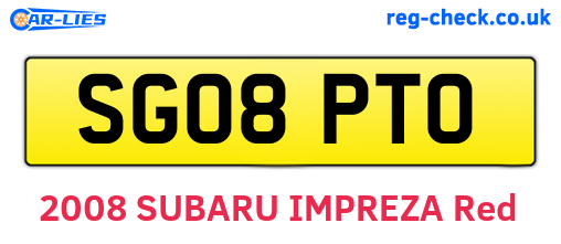 SG08PTO are the vehicle registration plates.