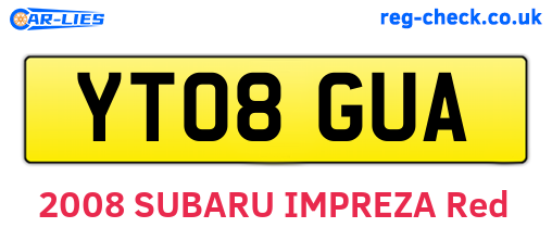 YT08GUA are the vehicle registration plates.