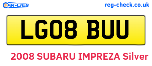 LG08BUU are the vehicle registration plates.
