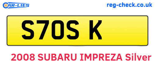 S7OSK are the vehicle registration plates.