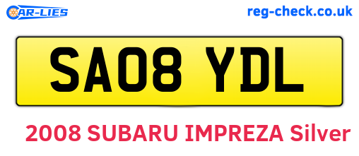 SA08YDL are the vehicle registration plates.