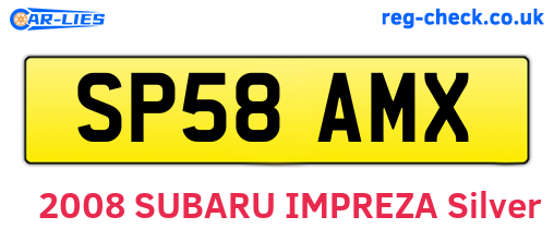 SP58AMX are the vehicle registration plates.