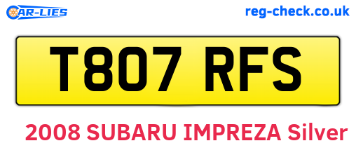 T807RFS are the vehicle registration plates.
