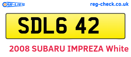 SDL642 are the vehicle registration plates.