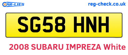 SG58HNH are the vehicle registration plates.