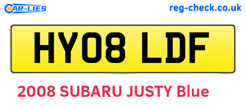 HY08LDF are the vehicle registration plates.