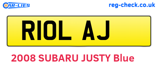 R10LAJ are the vehicle registration plates.