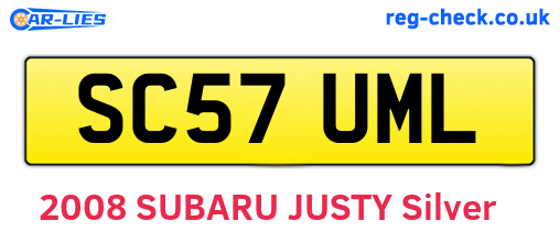 SC57UML are the vehicle registration plates.