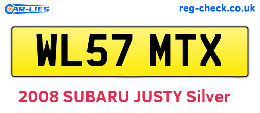 WL57MTX are the vehicle registration plates.