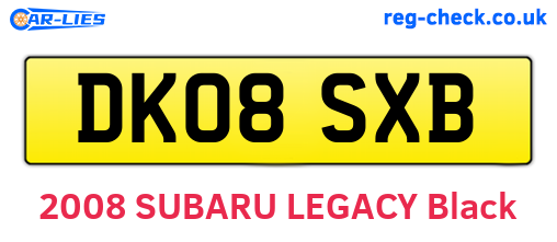 DK08SXB are the vehicle registration plates.