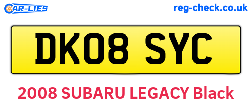 DK08SYC are the vehicle registration plates.