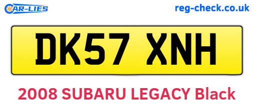 DK57XNH are the vehicle registration plates.