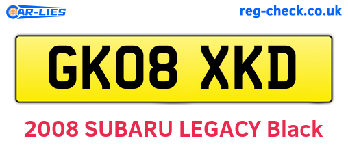 GK08XKD are the vehicle registration plates.