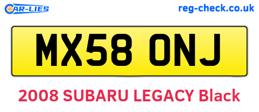 MX58ONJ are the vehicle registration plates.