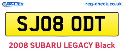 SJ08ODT are the vehicle registration plates.