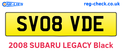 SV08VDE are the vehicle registration plates.