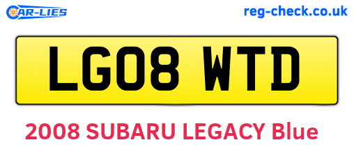 LG08WTD are the vehicle registration plates.