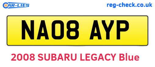 NA08AYP are the vehicle registration plates.
