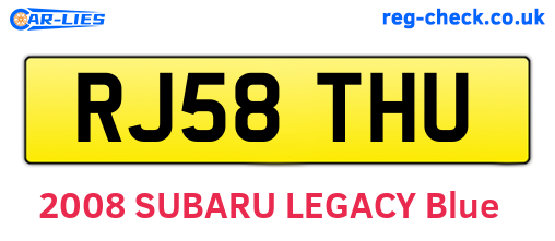 RJ58THU are the vehicle registration plates.