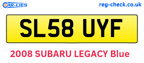 SL58UYF are the vehicle registration plates.