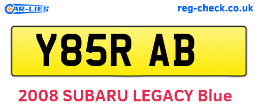 Y85RAB are the vehicle registration plates.