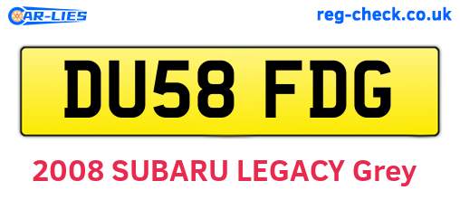 DU58FDG are the vehicle registration plates.