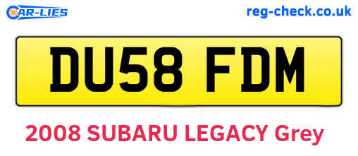 DU58FDM are the vehicle registration plates.