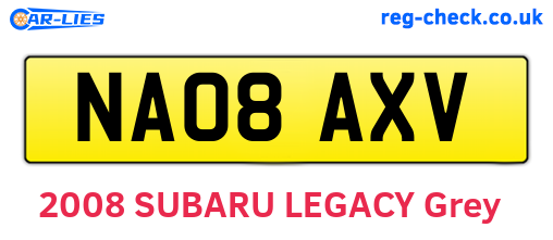 NA08AXV are the vehicle registration plates.