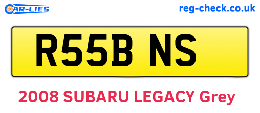 R55BNS are the vehicle registration plates.
