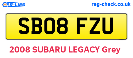 SB08FZU are the vehicle registration plates.