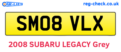 SM08VLX are the vehicle registration plates.