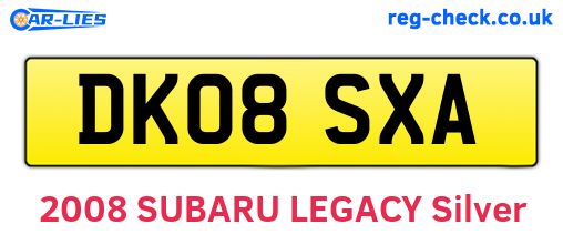 DK08SXA are the vehicle registration plates.