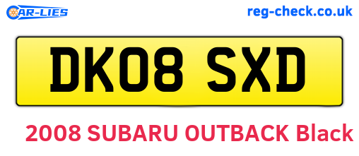 DK08SXD are the vehicle registration plates.