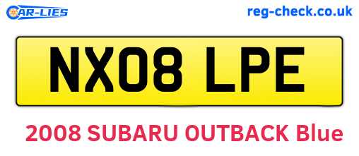 NX08LPE are the vehicle registration plates.