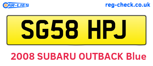 SG58HPJ are the vehicle registration plates.