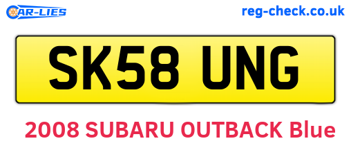 SK58UNG are the vehicle registration plates.