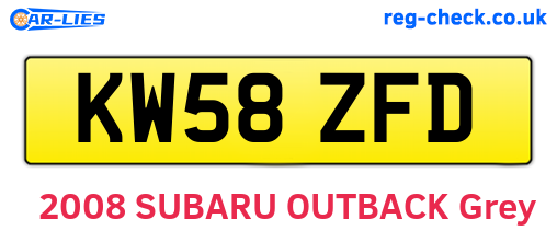 KW58ZFD are the vehicle registration plates.