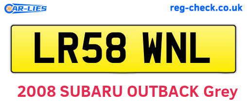 LR58WNL are the vehicle registration plates.