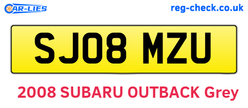 SJ08MZU are the vehicle registration plates.