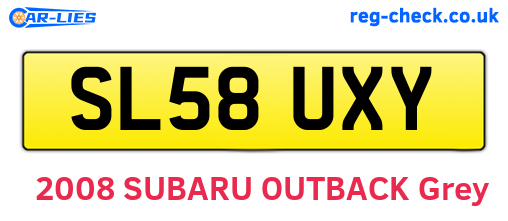 SL58UXY are the vehicle registration plates.