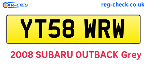 YT58WRW are the vehicle registration plates.