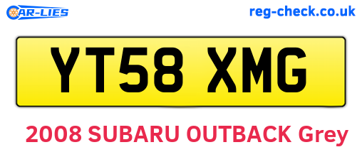 YT58XMG are the vehicle registration plates.