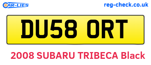 DU58ORT are the vehicle registration plates.