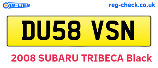 DU58VSN are the vehicle registration plates.