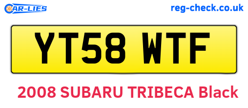 YT58WTF are the vehicle registration plates.