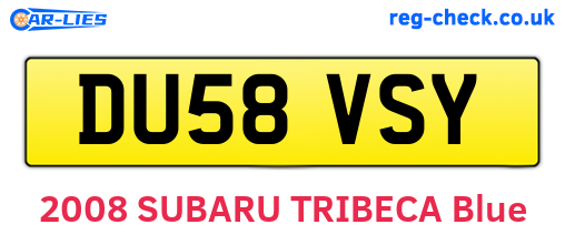 DU58VSY are the vehicle registration plates.