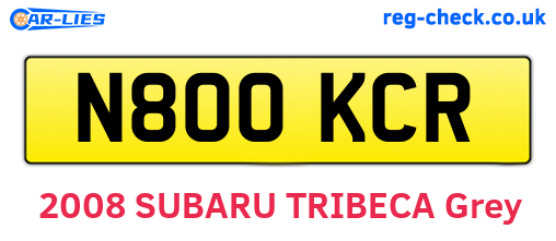 N800KCR are the vehicle registration plates.